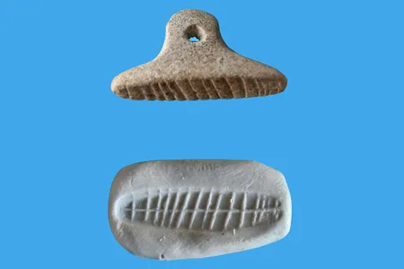 Researchers discovered a clay fragment bearing the impressions of at least two seals. One seal featured a long line intersected by shorter strokes.