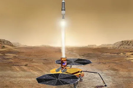 Artist's concept of Mars samples on their way to Earth.