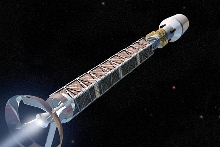A concept (circa 1999) for an antimatter-fueled rocket.