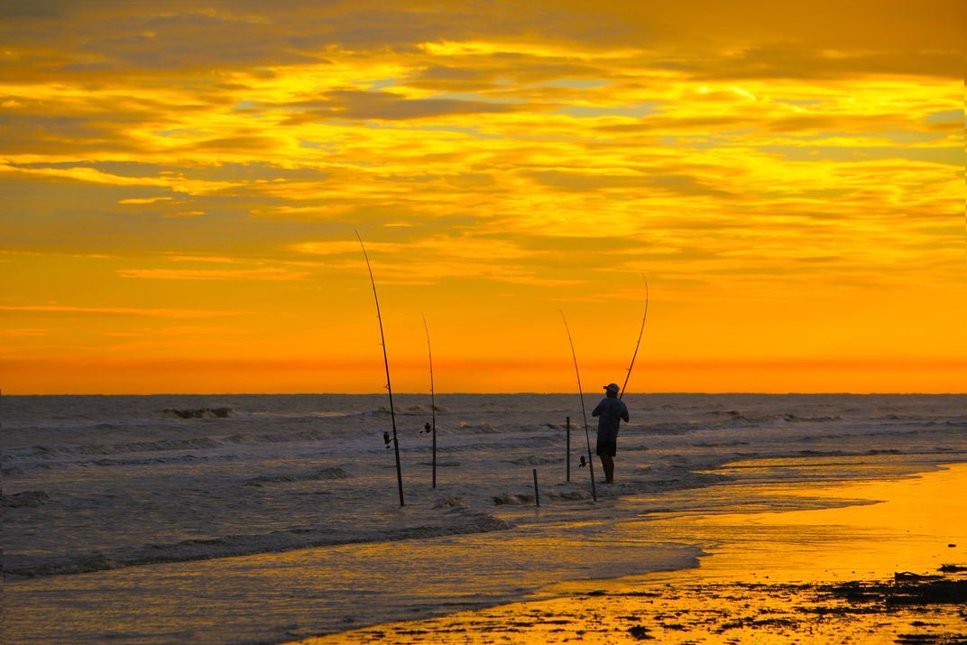 Surf Fishing at Sea Rim State Park, Sabine Pass, TX