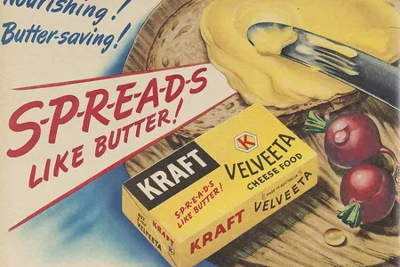 A 1951 ad. The FDA informed Kraft in 2002 it could no longer market Velveeta as a cheese.&nbsp;