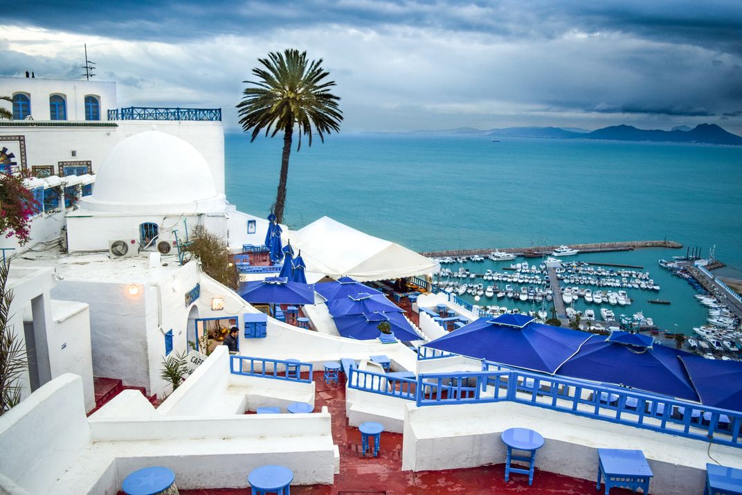 Houses and harbor of Sidi Bou Said, Tunisia