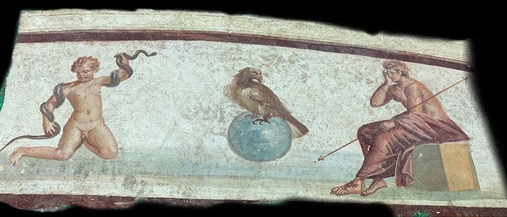 A fresco stolen from an archaeological site at Herculaneum