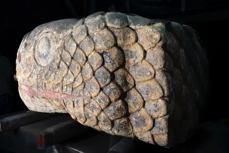 The Aztec snakehead was discovered beneath a law school in Mexico City after an earthquake.