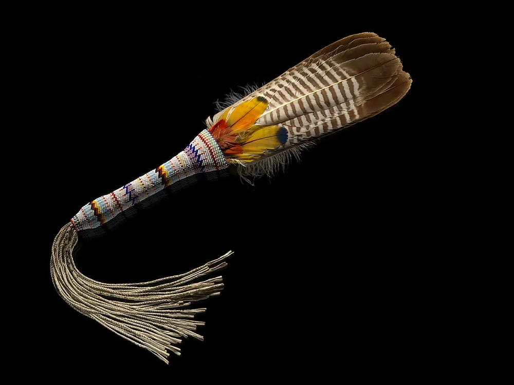 Niuam (Comanche) peyote fan, ca. 1890. Oklahoma. 22/9197 (Ernest Amoroso, National Museum of the American Indian, Smithsonian)