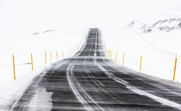 Snowy Road During Icelandic Winter thumbnail