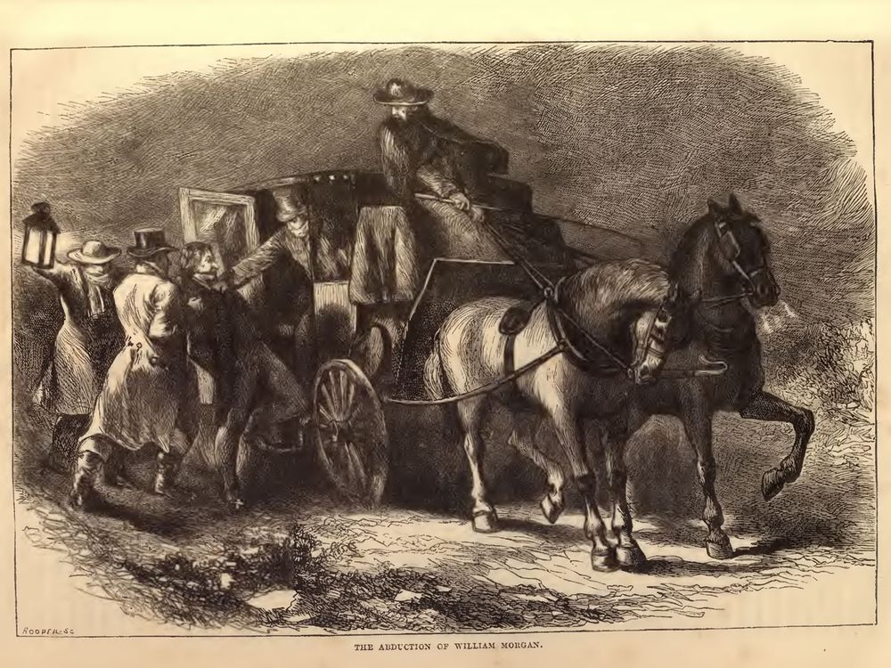 An illustration of the abduction of William Morgan