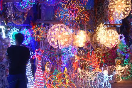 A kaleidoscope of Christmas lights creates a satisfying spectacle for the eyes.