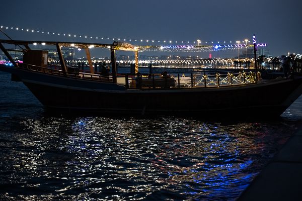Doha harbor at night thumbnail