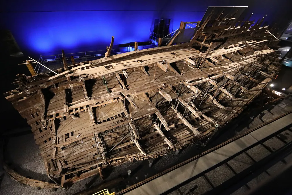 The "Mary Rose," as seen on display in 2019