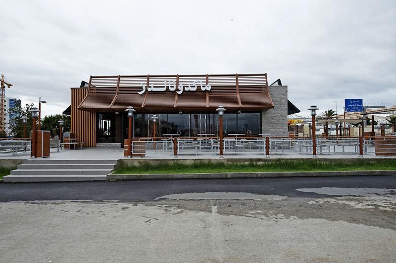 A McDonald’s in Tangiers, Morocco. The sign is in Arabic.