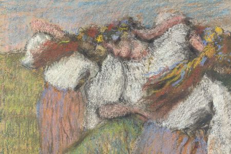 A zoomed-in view of Edgar Degas'&nbsp;Ukrainian Dancers, previously known as&nbsp;Russian Dancers