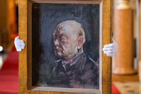 Artist Graham Sutherland painted this study of William Churchill in preparation for a portrait that the politician famously despised.