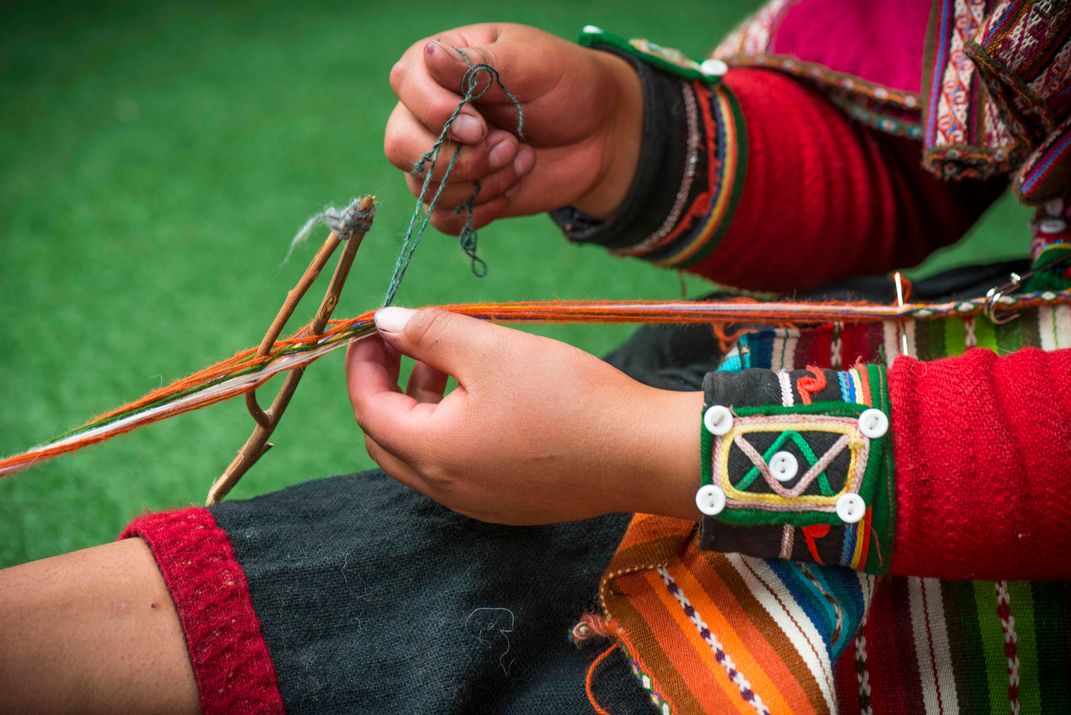 Traditional Andean weaving Credit: Richard Stanoss