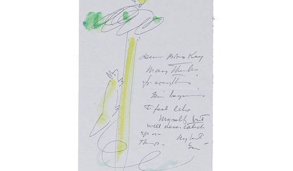 Miné Okubo letter to Kay Sekimachi and Bob Stocksdale, ca. 1980. Bob Stocksdale and Kay Sekimachi papers, 1937-2014. Archives of American Art, Smithsonian Institution.