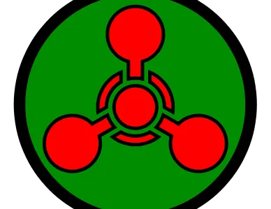 The symbol for chemical weapons