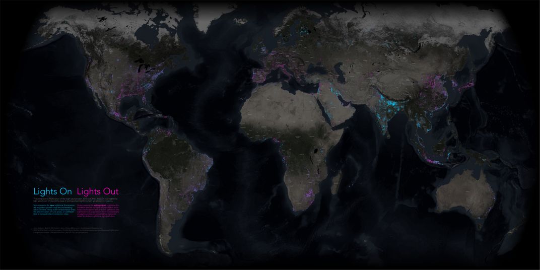 Stunning Map Shows Changes in Light at Night Around the World