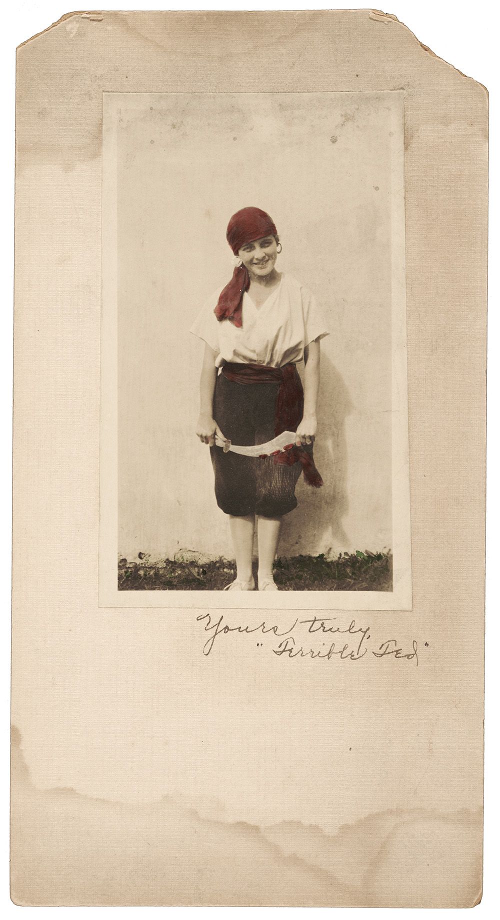 Photograph of Georgianna Webster in a pirate costume