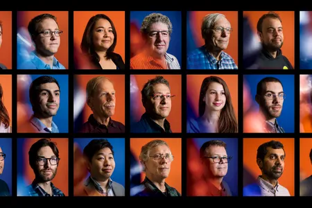 Left to right, top to bottom: Sheperd Doeleman, Michael Johnson, Sandra Bustamante, Jonathan Weintroub, James Moran, Aleks Popstefanija, Daniel Palumbo; Feryal Ozel, Joseph Farah, Neil Erickson, Peter Galison, Katie Bouman, Dominic Pesce, Garrett K. Keating; Nimesh Patel, Alexander Raymond, Kazinori Akiyama, Vernon Fath, Mark Gurwell, Gopal Narayanan, Peter Schloerb