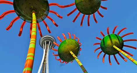 “Sonic Bloom,” a solar sculpture at the Pacific Science Center in Seattle