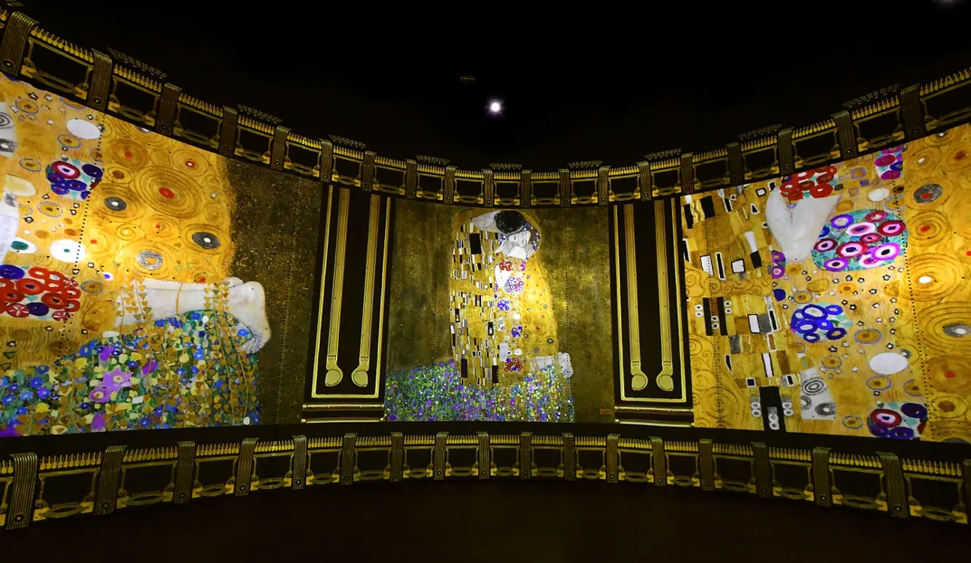 Gustav Klimt works projected onto walls