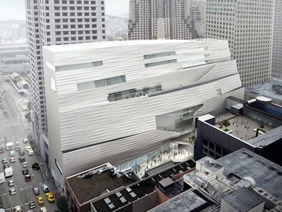 A rear-view of Snøhetta’s addition to the San Francisco Museum of Modern Art
