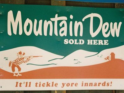 A 1950s Mountain Dew ad as photographed in Jakes Corner, Arizona
