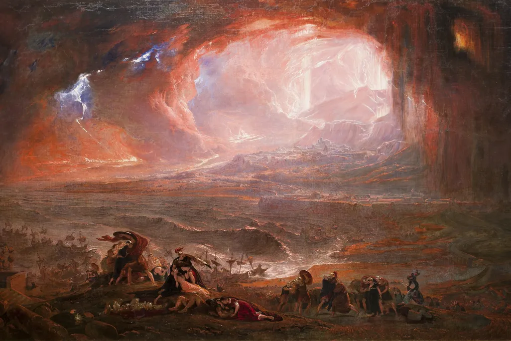 A 19th-century painting of the eruption of Mount Vesuvius