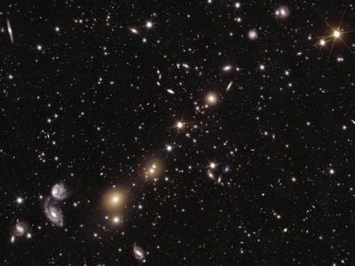 An area of the mosaic released by ESA&rsquo;s Euclid space telescope on October 15, 2024, which is zoomed in 36 times compared to the large mosaic.