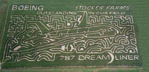 Crop mazes (not circles) celebrate an advanced (not alien) mode of transport.