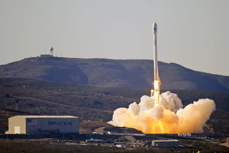 The launch of the first Falcon 9 v1.1 at Vandenberg Air Force Base.