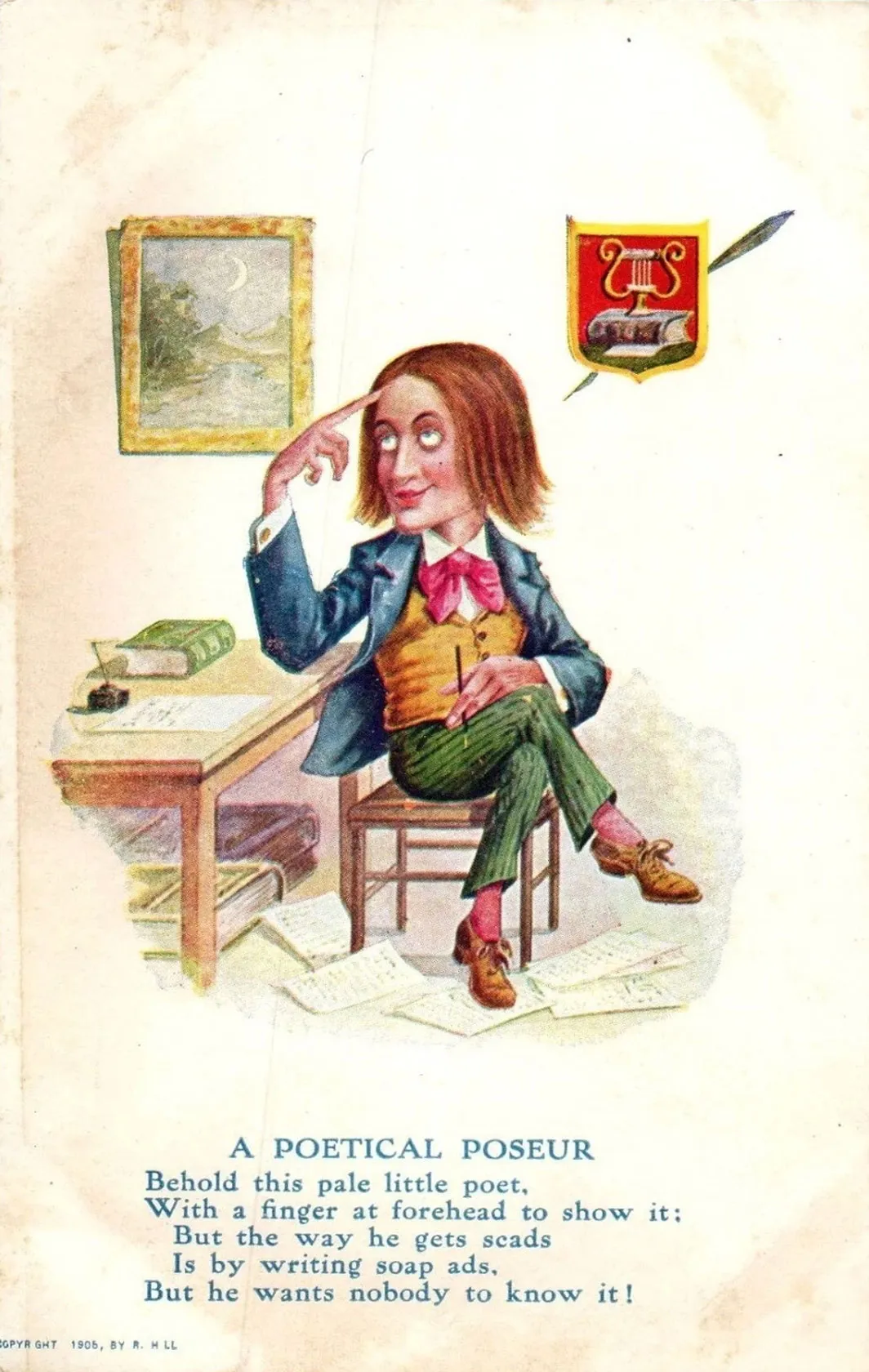 A "poetical poseur" valentine from 1906