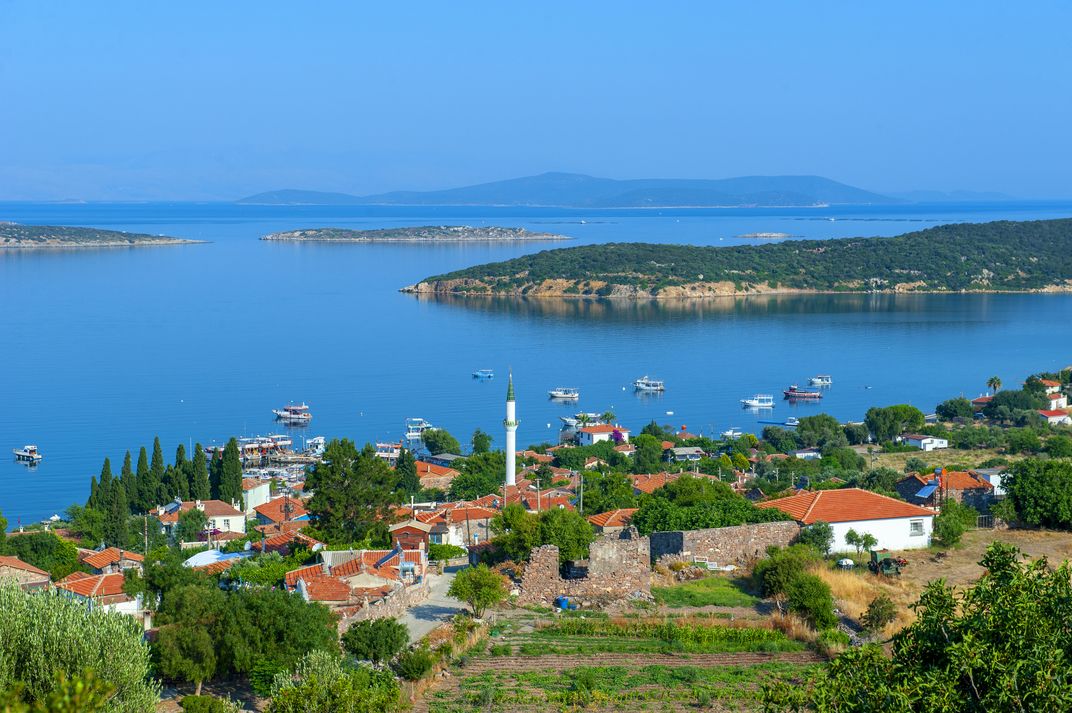 View of coastal Cesme