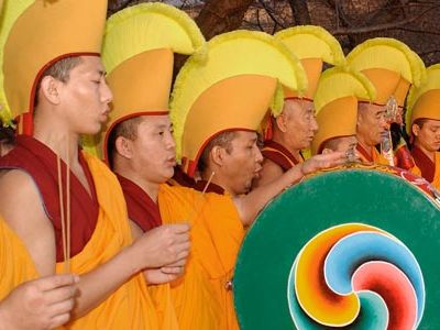 To underscore the transitory nature of material life, Tibetan monks poured their mandala into the Potomac.
