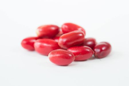 Miracle fruit, or Synsepalum dulcificum, grows on bushy trees native to West Africa.