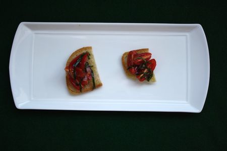 The tasty bruschetta in the study.

