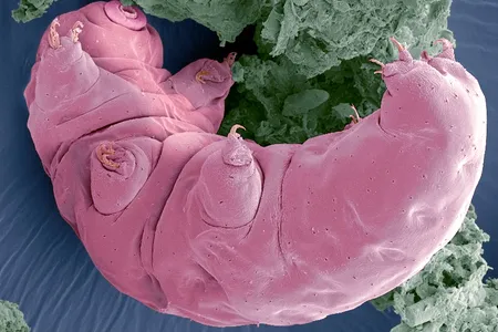A scanning electron microscope image of the water bear.