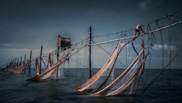 Drop fishing nets in the middle of the sea thumbnail