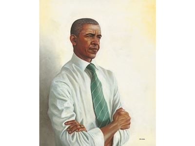 Oil portrait of Barack Obama by Kadir Nelson