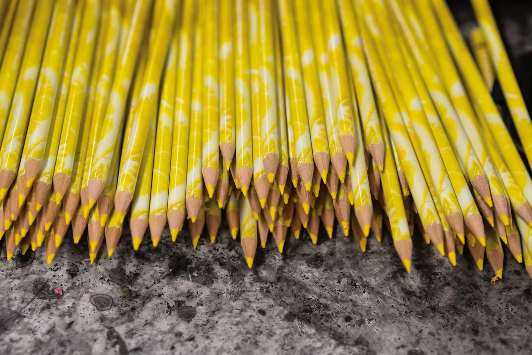 yellow colored pencils