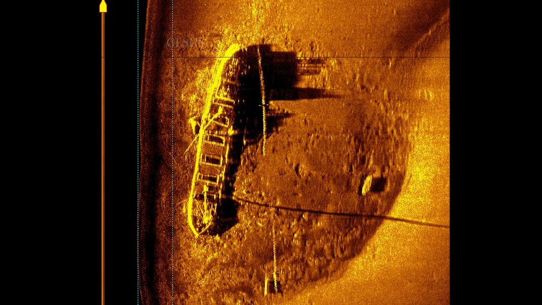 Sonar view of shipwreck