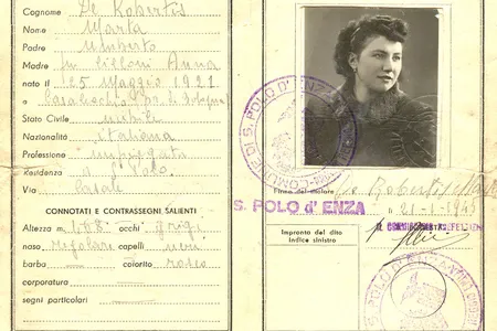 During her clandestine efforts for the Italian Resistance, Anita Malavasi used these forged papers to travel under the identity of &ldquo;Marta de Robertis.&rdquo;