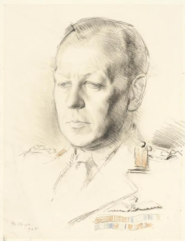 Dudley Clarke, drawn in 1945 by Patrick Edward Phillips