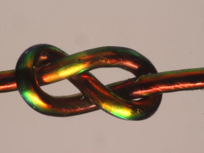 MIT researchers develop a mathematical model to predict a knot’s stability with the help of color-changing fibers.