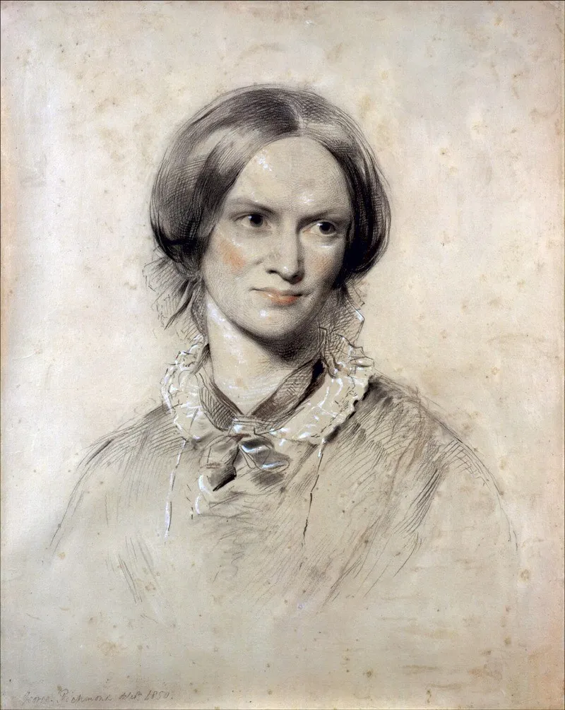An 1850 chalk drawing of Charlotte Brontë by George Richmond
