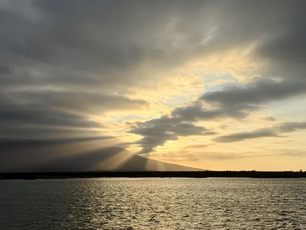 Sunset over Fernandina Island, Galapagos thumbnail