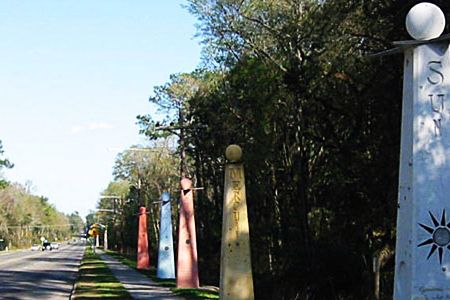 Markers along the Solar Walk in Gainesville, Fllorida.