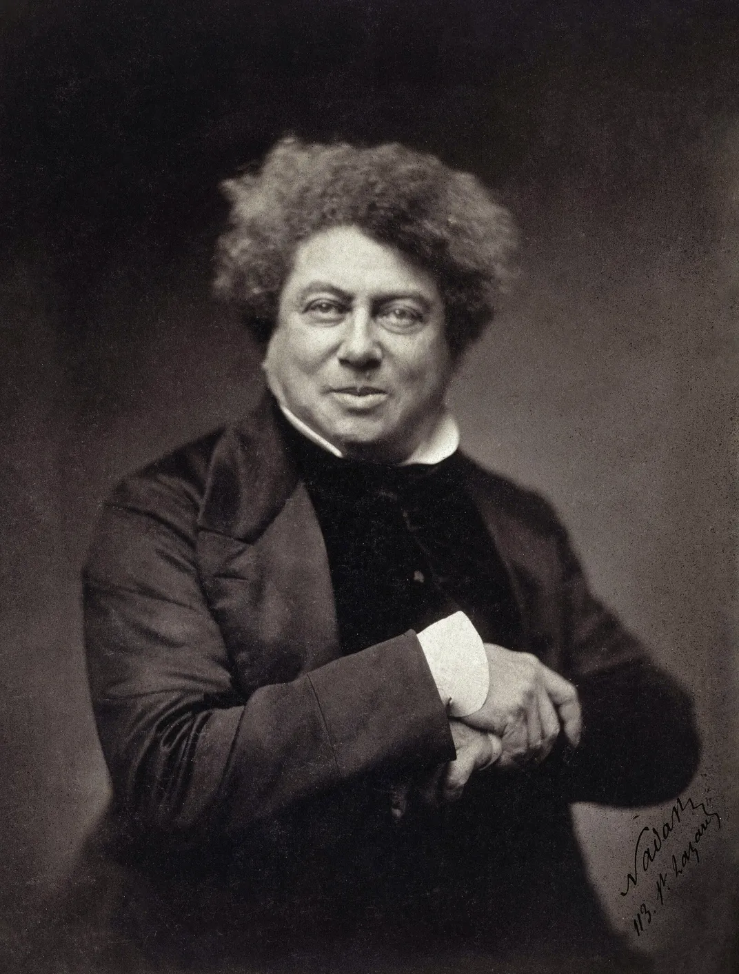 An 1855 photo of the novelist Alexandre Dumas
