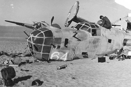 Nose view of the Consolidated B-24D Lady Be Good crash site.