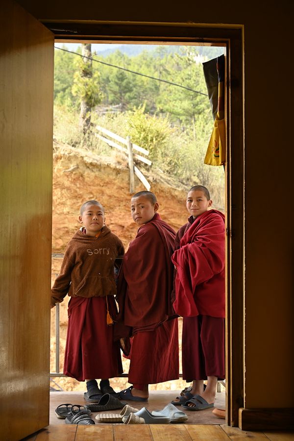 Little monks waiting for their teacher thumbnail